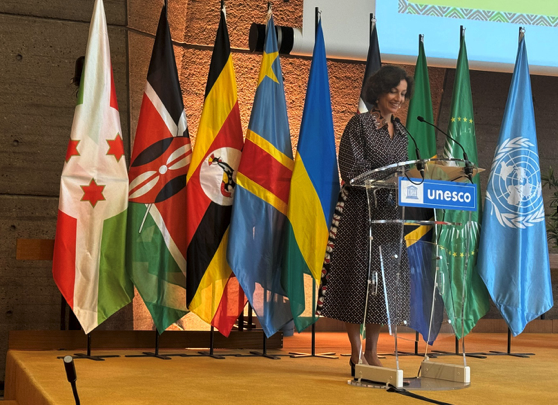 Tanzania ambassador speaks during swahili dat at UNESCO Paris